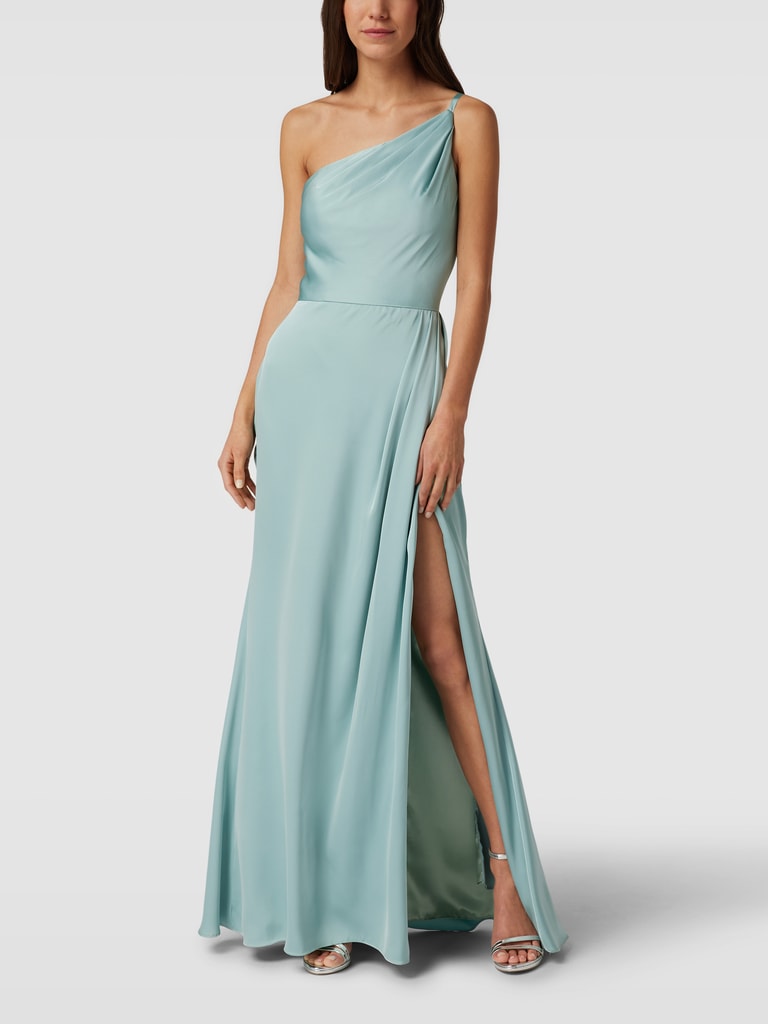 Damen Ein Schulter Lang Kleid