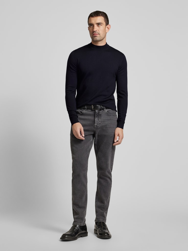 JOOP! Collection Strickpullover aus Schurwolle mit Stehkragen