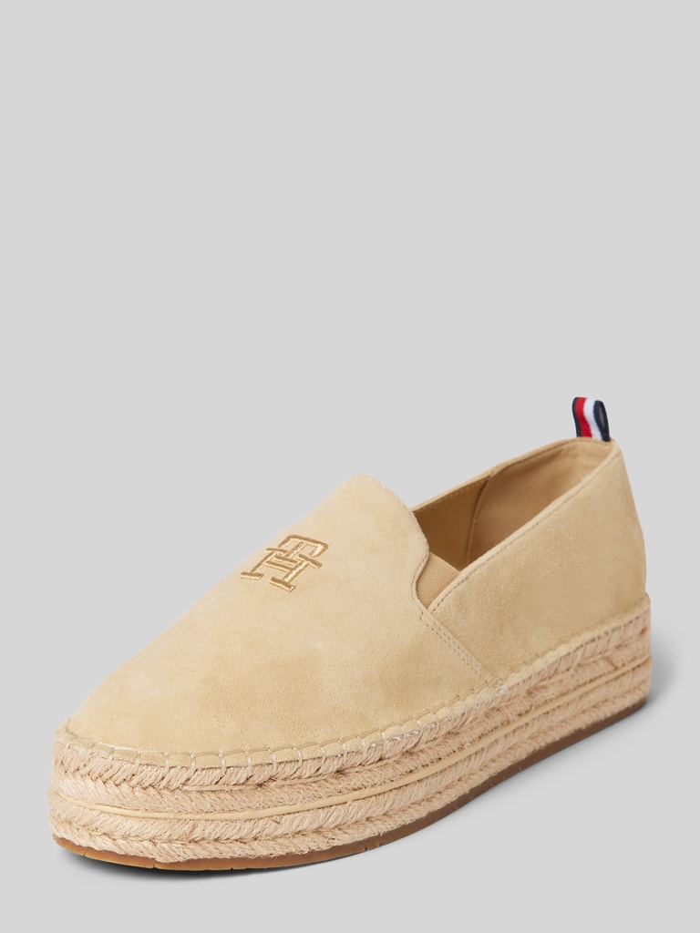 Tommy Hilfiger Mokassins aus Leder mit Label-Stitching (beige 