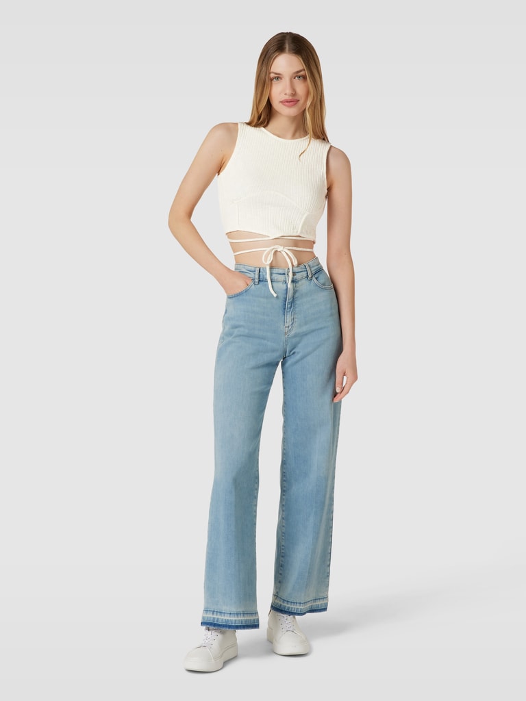 Moda Cropped Vero Moda Crop Top in Ripp-Optik Modell 'CAMMA' (weiss) online kaufen