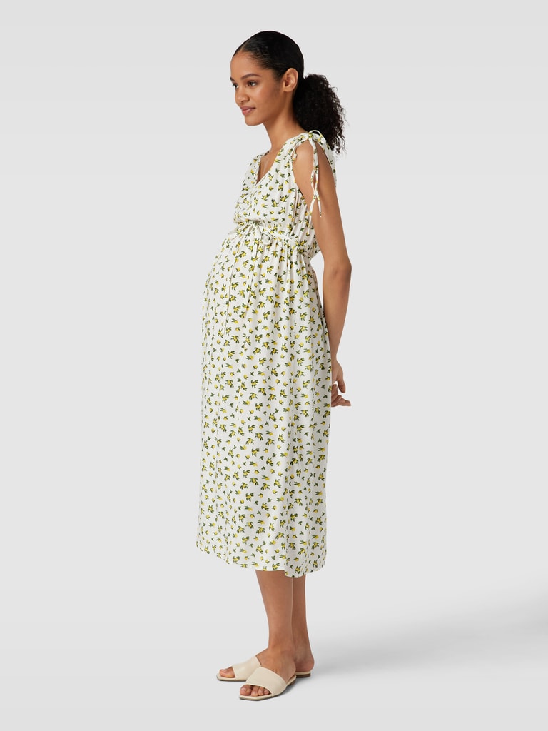 Damen Umstands-Top Mit V-Ausschnitt & Falten – Malve Dot, Medium – Schmeichelhaft & Bequem