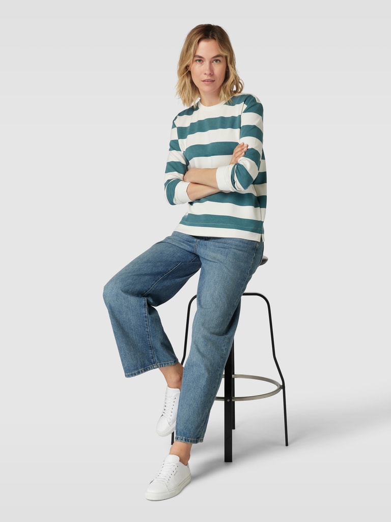 Christian Berg WomanPullover mit Streifenmuster in petrol