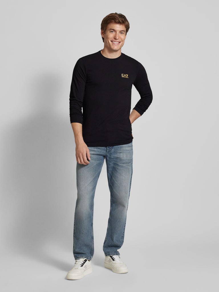 EA7 Emporio Armani Longsleeve mit Label-Print (black) online kaufen