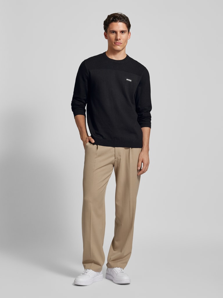 BOSS Green Strickpullover mit Label-Print Modell 