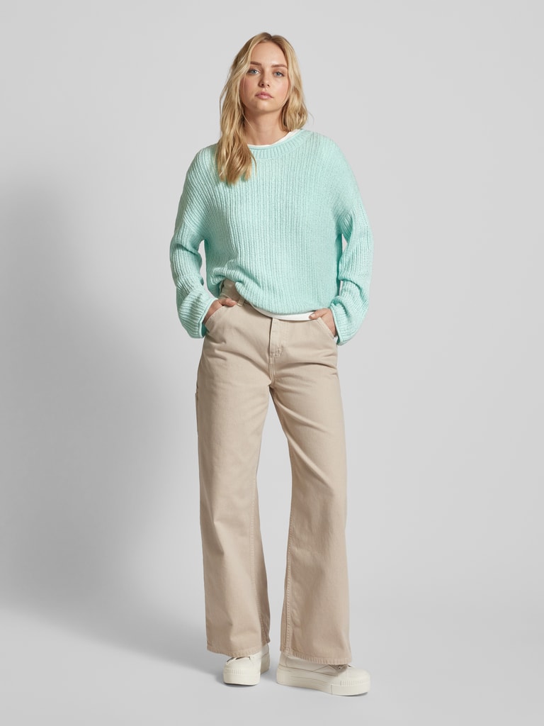 TOM TAILOR Denim Damen Strickpullover Mit Streifen – Regular Fit, Aus Recyceltem Polyester | Mit BE PART-Hangtag