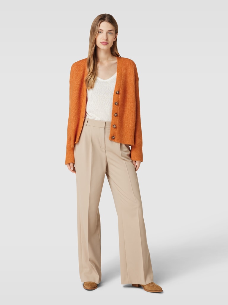 2-teiliges Set aus Damen-Strickjacke mit V-Ausschnitt und Pailletten sowie weit geschnittener Hose main image 0