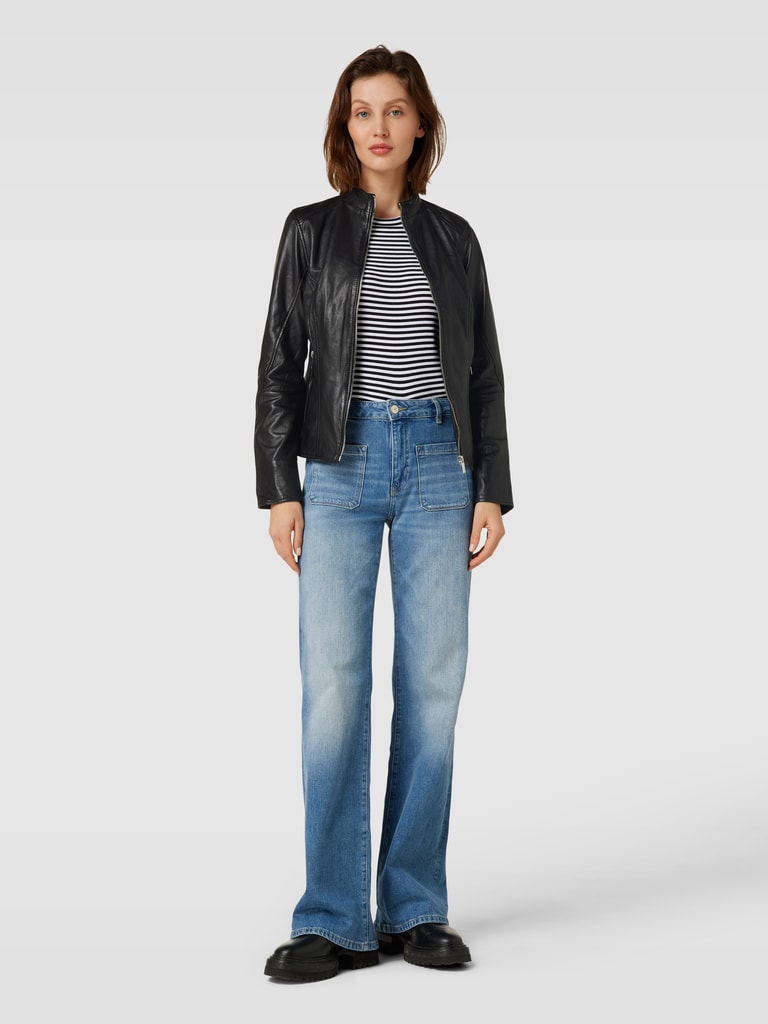 Lederjacke mit Stehkragen für Frauen