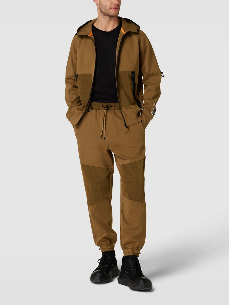 Kup online BOSS Orange Bluza rozpinana z detalami z logo model 'Zipstop'  (koniakowy)