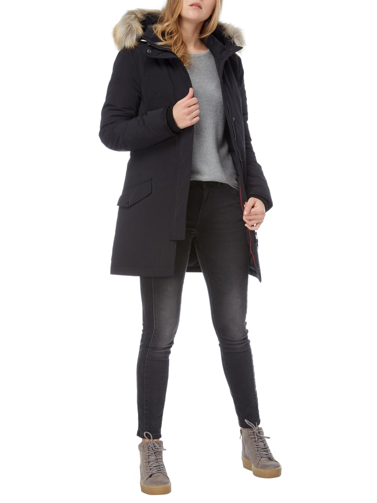 Tommy Jeans Daunenmantel mit abnehmbarem Webpelzbesatz (black 