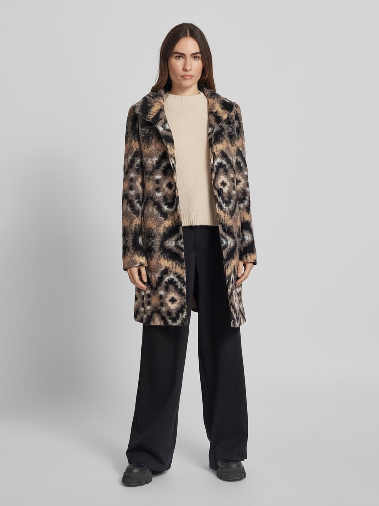 Beaumont Amsterdam Mantel Im Leoprint Winter Coat Mantel Graublau
