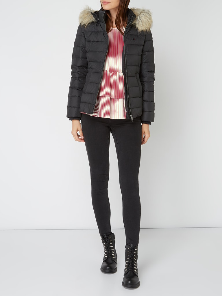 Tommy Jeans Daunenjacke mit abnehmbarer Kapuze (black) online kaufen