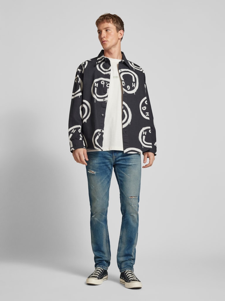 Adrius Ruch Torn Fringe Jeans In Blue