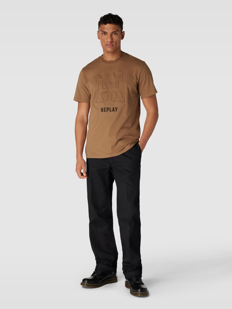Replay T Shirt Mit Label Statement schlamm Online Kaufen replay-t-shirt-mit-label-statement-schlamm-online-kaufen