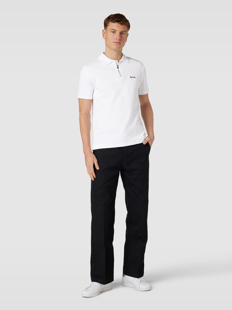 Regular fit poloshirt met ritssluiting in wit online kopen P&C