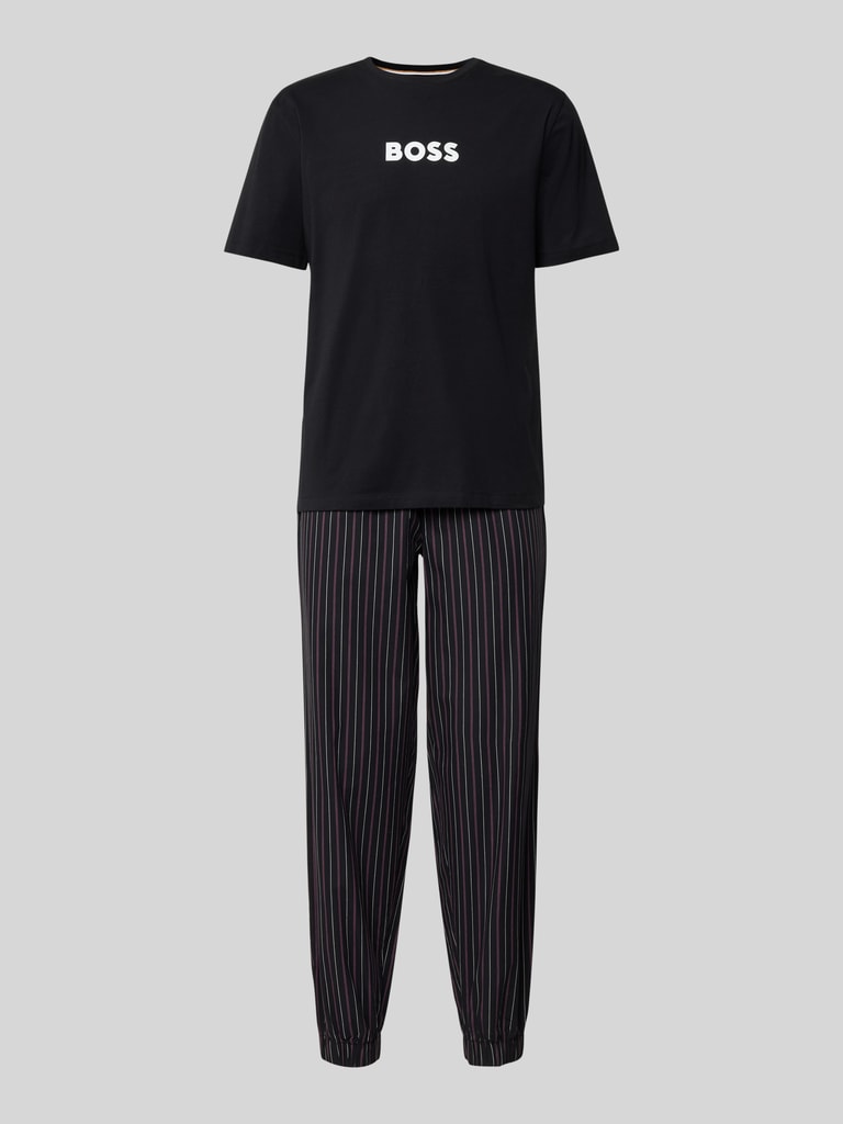 Pyjama Lable BOSS Pyjama mit Label-Print Modell 'Easy' (black) online kaufen