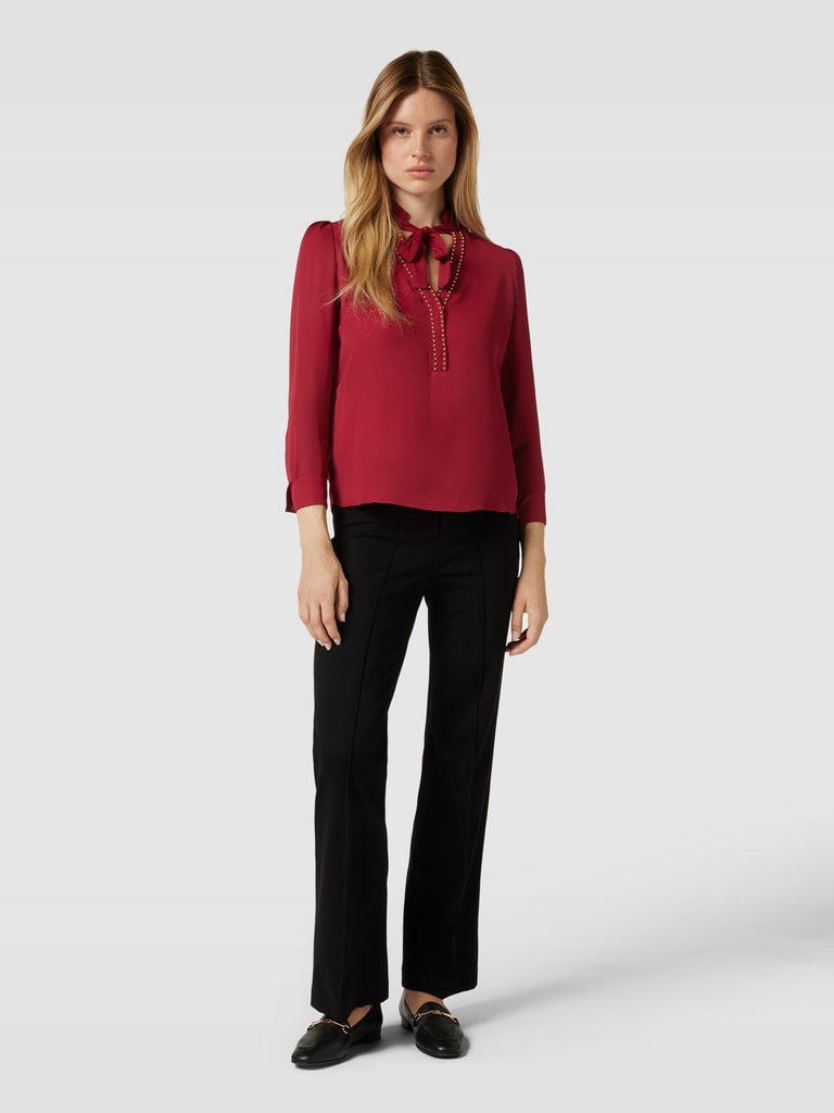 Blouse Van Katoengaas Met Fantasie Borduursels En Koordjes Aan De Hals Zwart P1023715c1023716 Blouse Van Katoengaas Met Fantasie Borduursels En Koordjes Aan De Hals Zwart P1023715c1023716