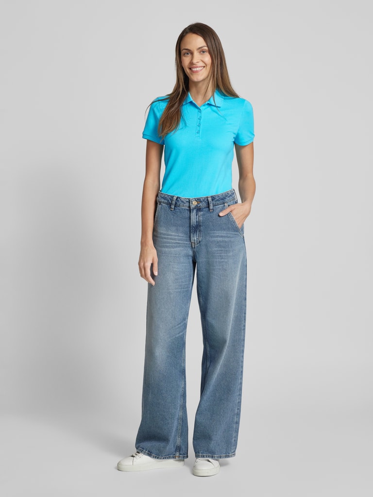 Montego Regular Fit Poloshirt in unifarbenem Design (ocean) online 