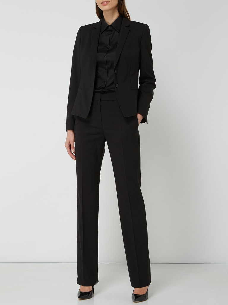 HUGO Regular Fit Stoffhose mit Bügelfalten (black) online kaufen