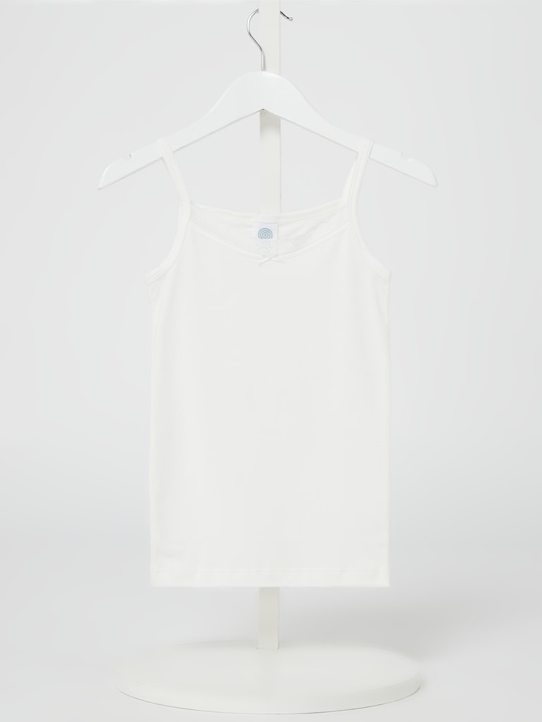 Bianco 98cm Canottiera Bambina Sanetta In Cotone - Bianco, Taglia