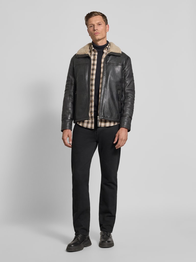 Gipsy Lederjacke aus Schafsnappa mit Reißverschlusstaschen