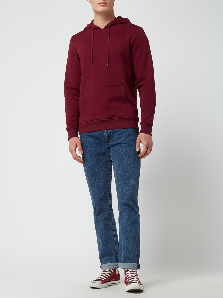 Urban Classics Blanke hoodie Sweatshirt met capuchon heren, Rood, XL