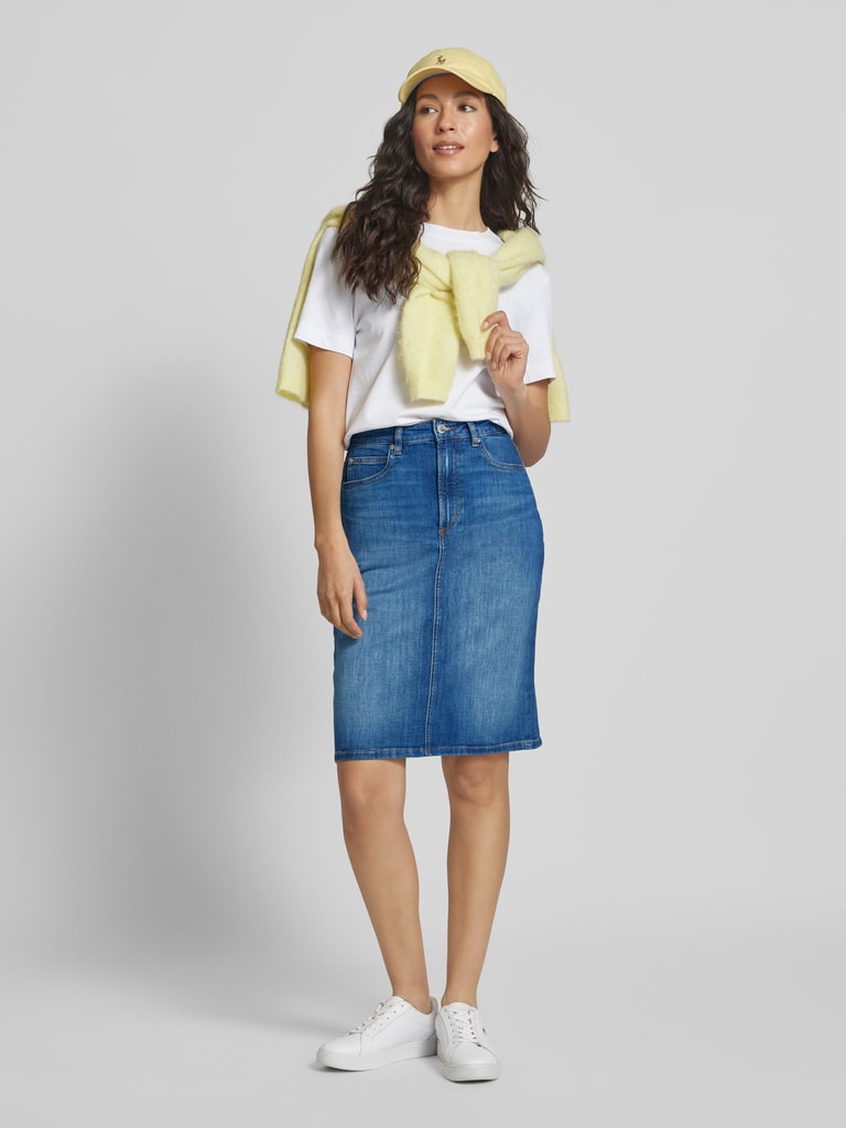 Saint Tropez Jeansrok met knoopsluiting, model 'Torida' in blauw online