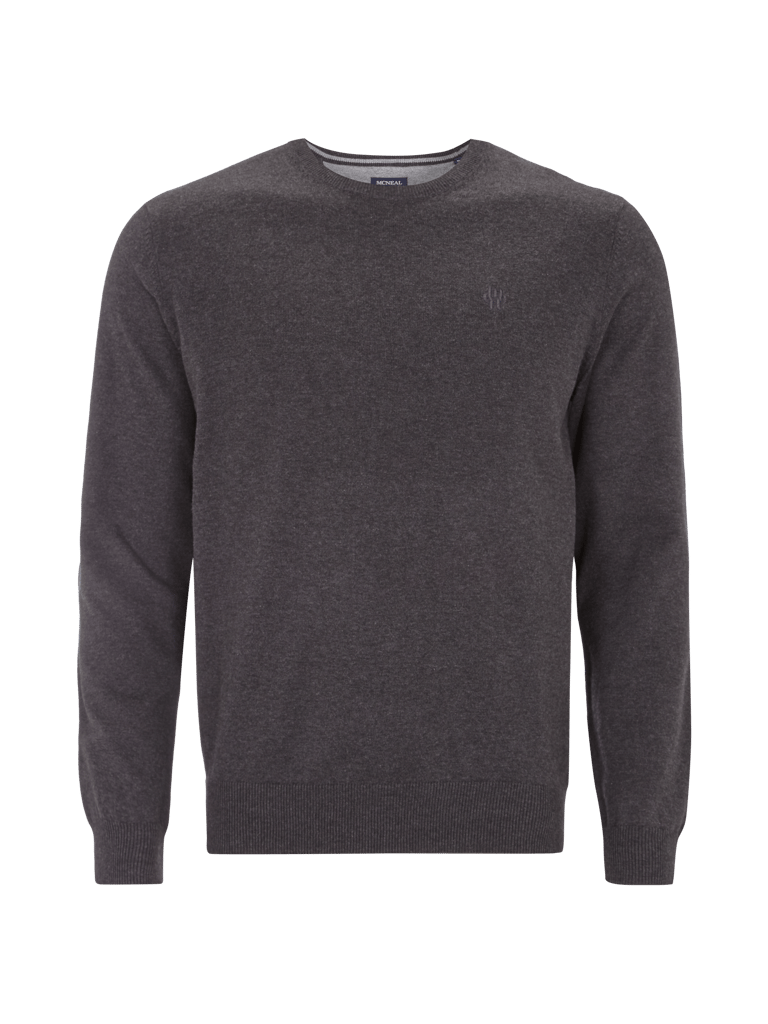 MCNEAL Strickpullover mit Logo-Stickerei (anthrazit melange 