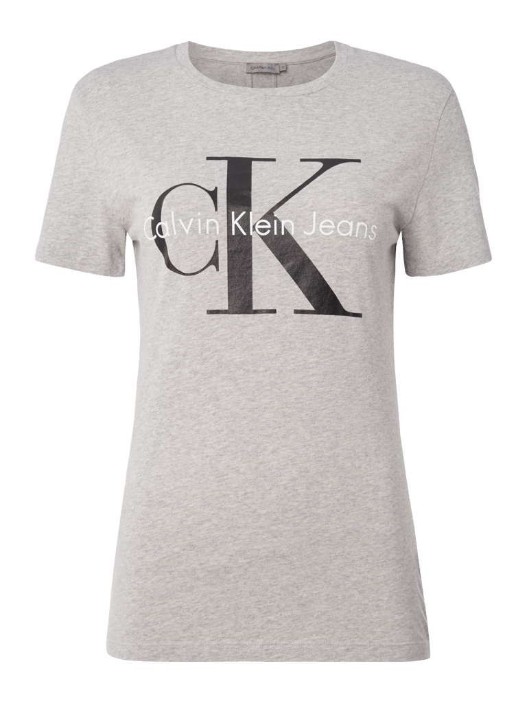 Calvin Klein Jeans T Shirt Mit Logo Print Mittelgrau Online Kaufen 6132