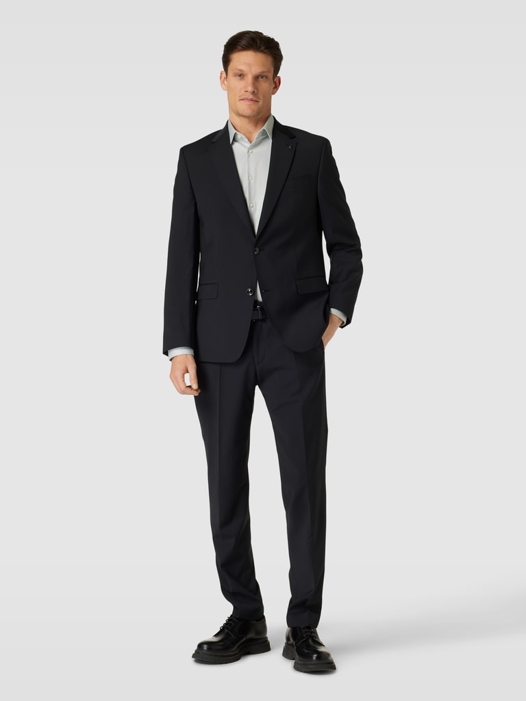 DIGEL Herren Anzughose Schwarz - Schurwoll Mix In Übergröße 34