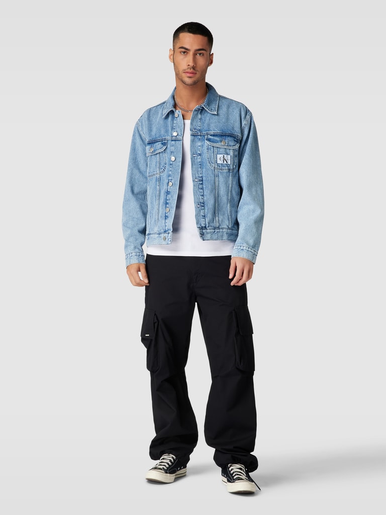 Calvin Klein Jeans Regular Fit Jeansjacke mit Label-Patch 