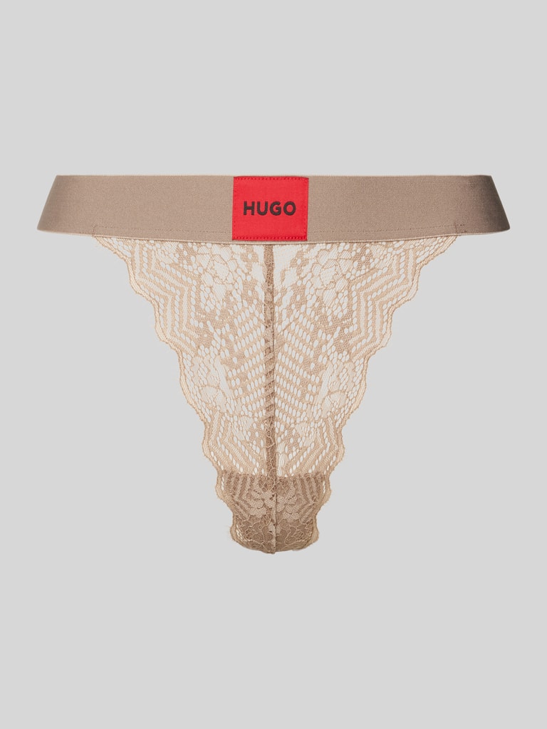 Hugo String Homme Open HUGO String mit Spitzenbesatz Modell 'Red Label' (taupe) online kaufen