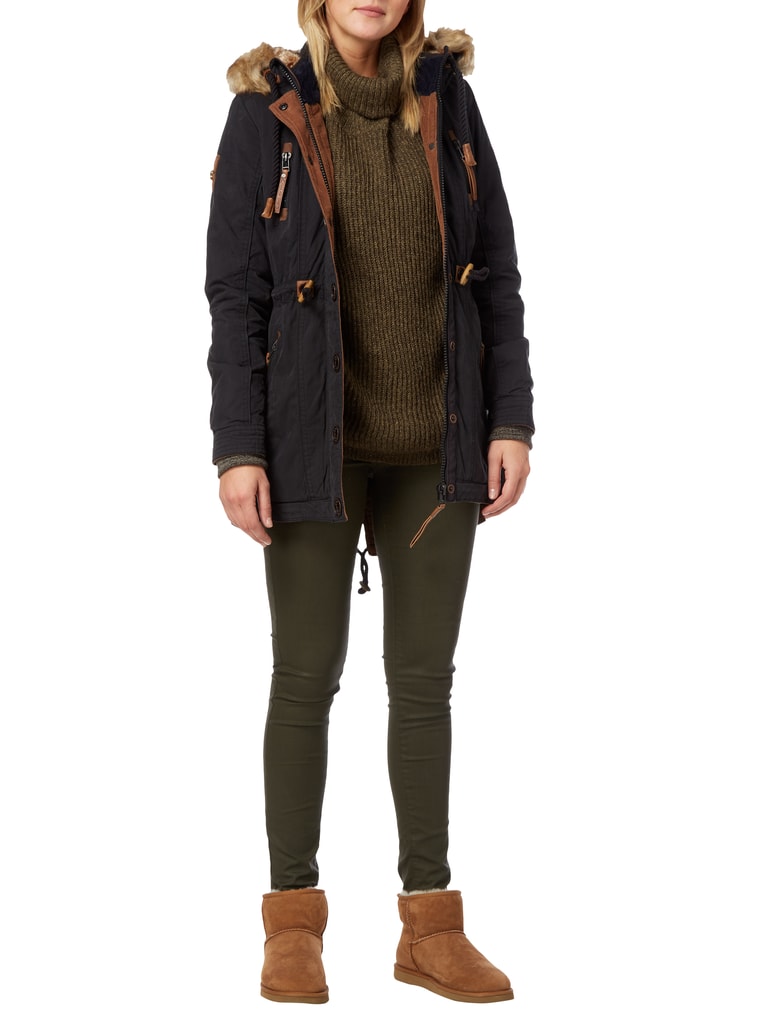 Naketano Parka mit abnehmbarem Webpelzbesatz (black) online kaufen
