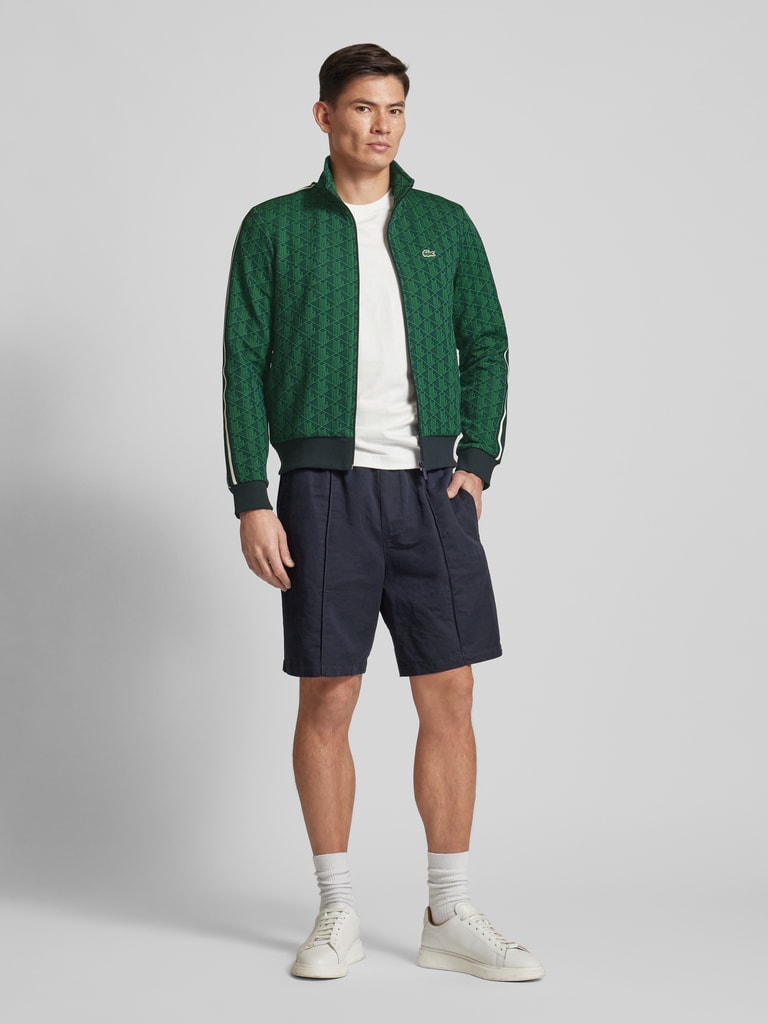 Lacoste Sweatjacke mit Allover-Muster (gruen) online kaufen