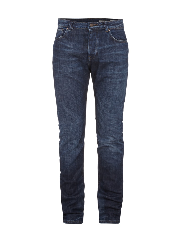 Dark Stone Cotton Blend Slim Fit Trousers