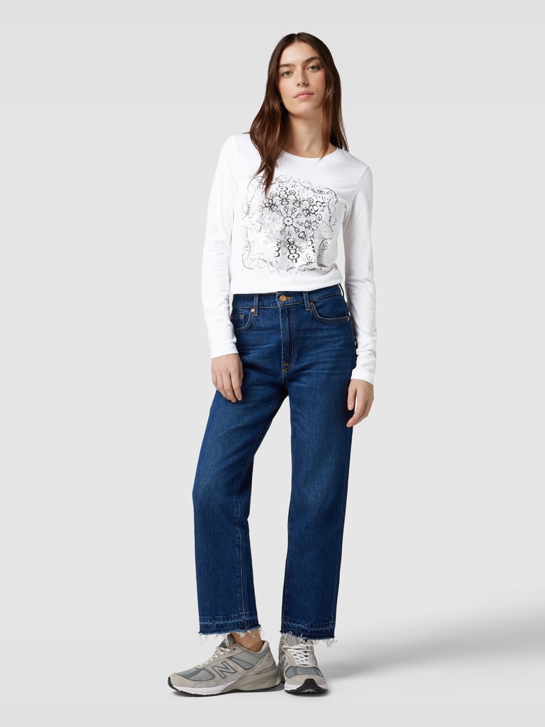 Montego Longsleeve mit geripptem Rundhalsausschnitt (weiss) online 