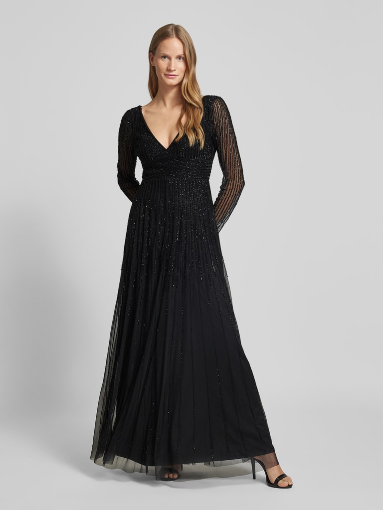 LACE BEADS Abendkleid mit Zierperlenbesatz (black) online kaufen