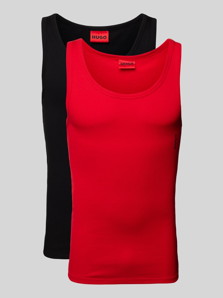 HUGO Tanktop met labelprint in een set van 2 stuks, model 'TWIN VEST