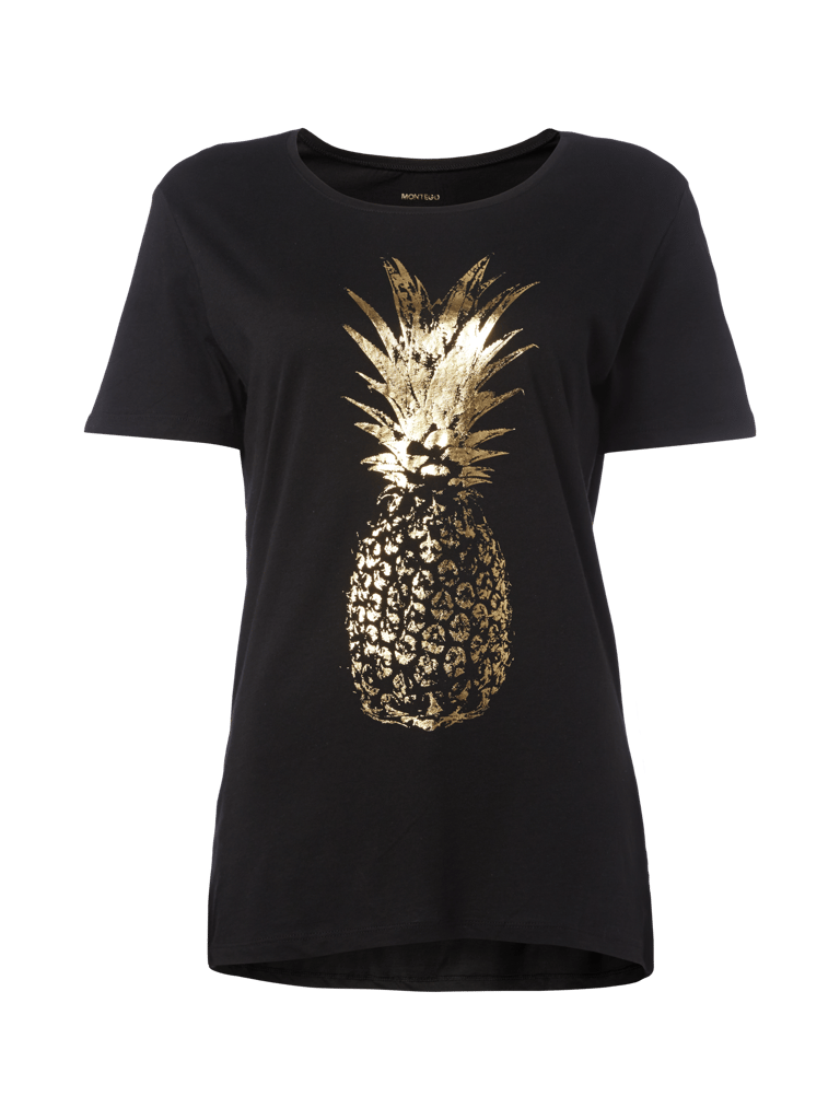 Montego Longshirt mit Ananas-Print und Metallic-Effekt (black) online ...