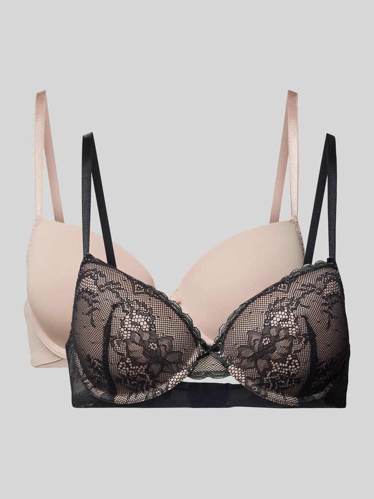 Next PAD PLUNGE FIT - EMBROIDERED 2 PACK - Beugel BH - black cream
