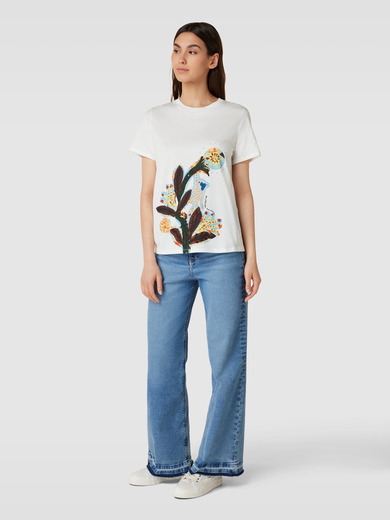 Weekend Max Mara T-Shirt mit Label-Print Modell 'MURANO' (weiss