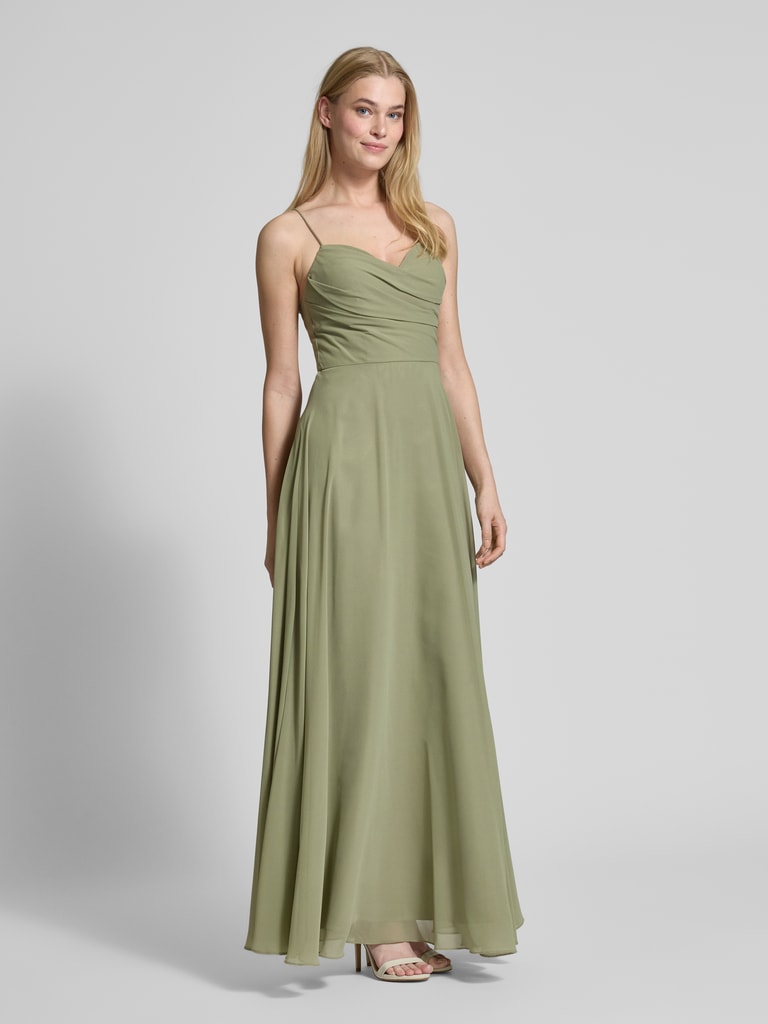 Elegantes Abendkleid Mit Spaghettiträgern - Figurbetont Mit Seitenschlitz