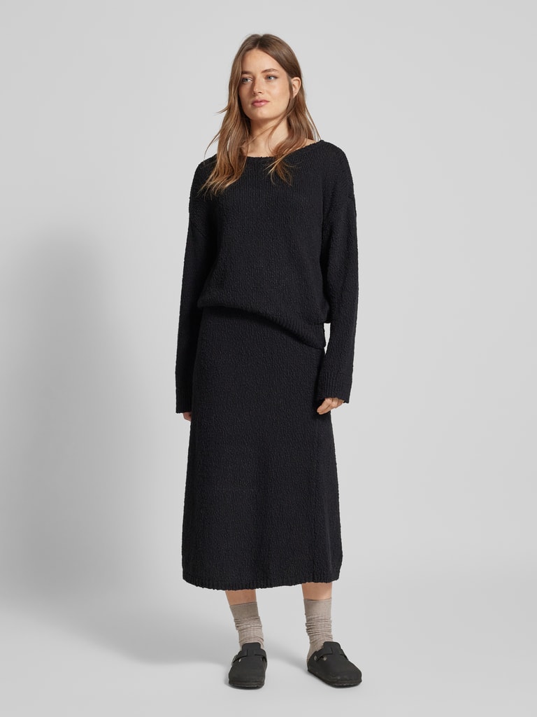 Jake*s Casual Gebreide rok met elastische band, model 'Alinie' in zwart ...