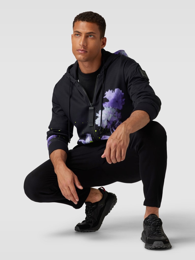 BOSS Green Sweatjacke aus reiner Baumwolle mit Kapuze Modell 'Lotus ...