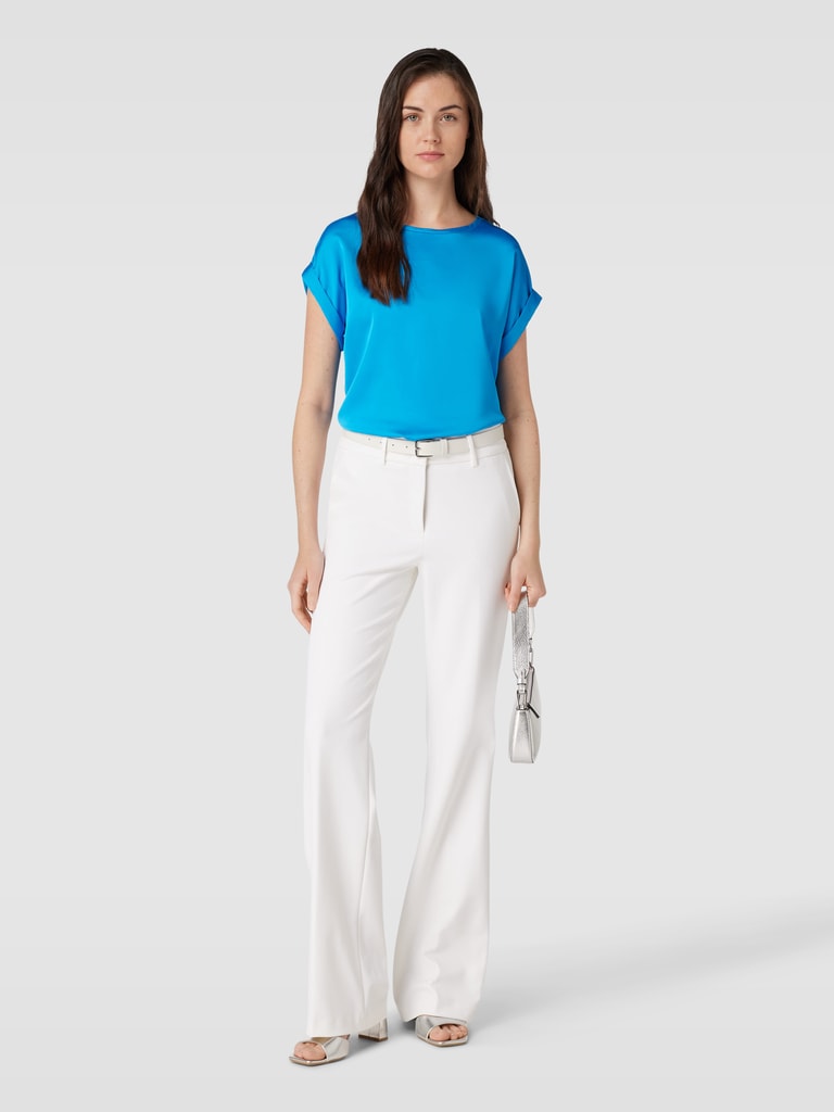 VILA Damen Kurzarmbluse – Lässig, Mit Binde-Detail, Aus Recyceltem Polyester