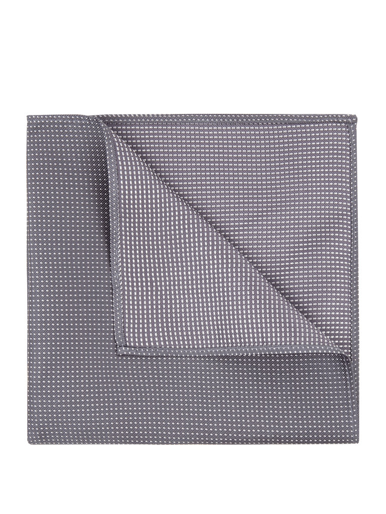 Seidenfalter Einstecktuch Flower - 28x28cm | 100% Seide | Hellgrau | Hochwertige Verarbeitung