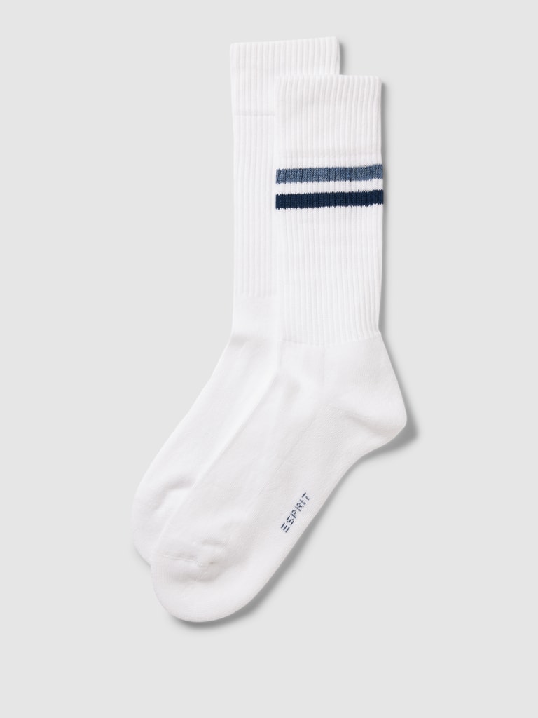 ESPRIT Herren Socken 2er Pack – Kurze Sneakersocken Mit Streifen, Aus Bio-Baumwolle