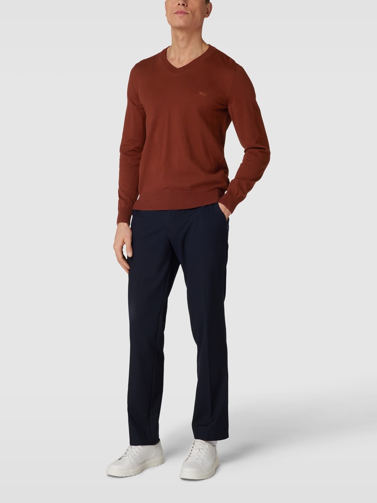BOSS Strickpullover mit Label-Detail Modell 'Pacello' (rostrot) online ...