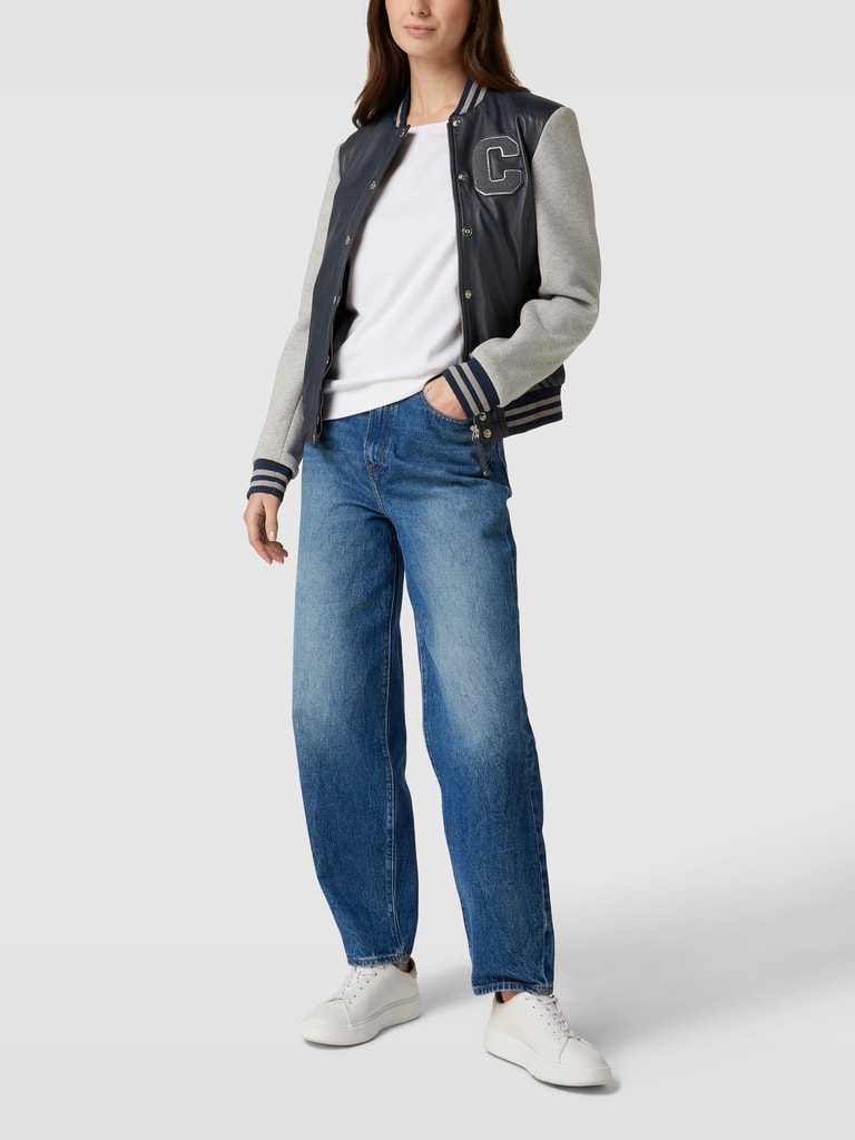 Cabrini Collegejack met leer in marineblauw online kopen | P&C