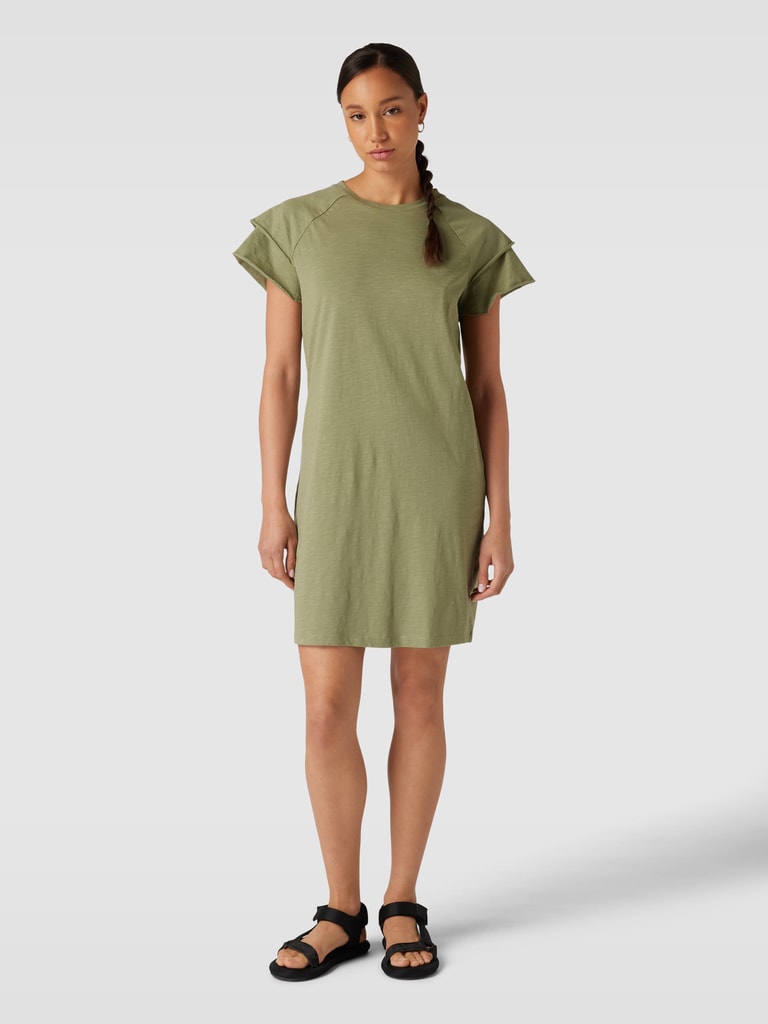 S Oliver Blousejurk Kaki Edc By Esprit Mini-jurk Van Katoen Met