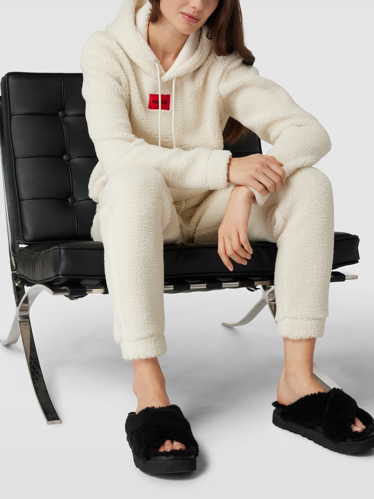 HUGO Hoodie in Teddyfell-Optik Modell 'CLOUD HOODIE' (offwhite) online ...